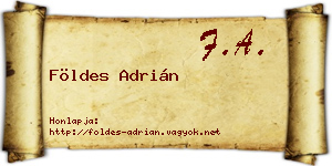 Földes Adrián névjegykártya