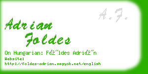 adrian foldes business card